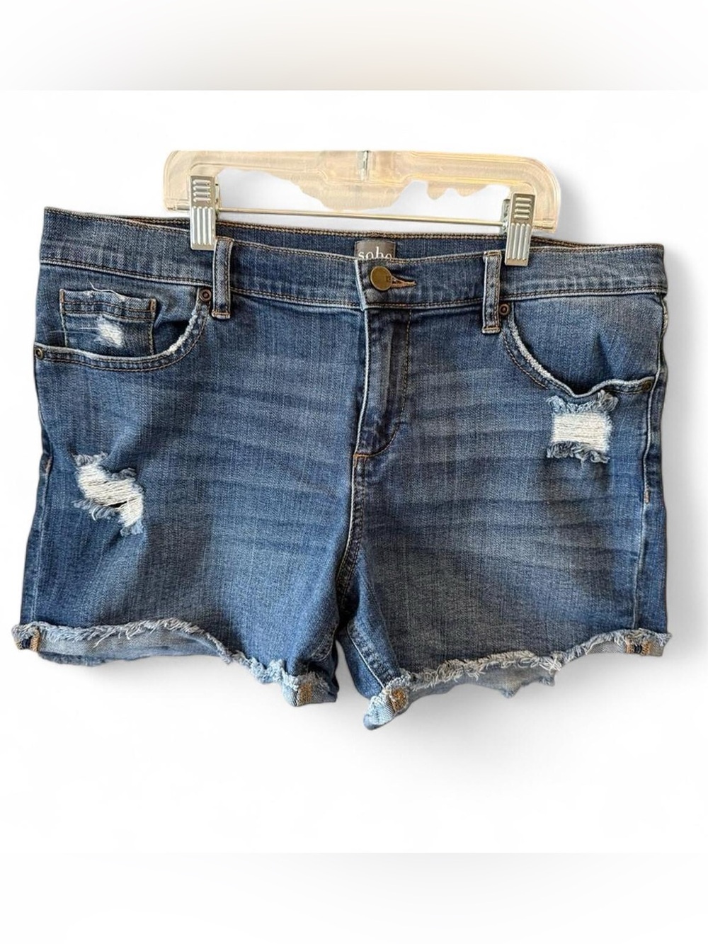 New York & Company Frayed Hem Jean Shorts Size 12